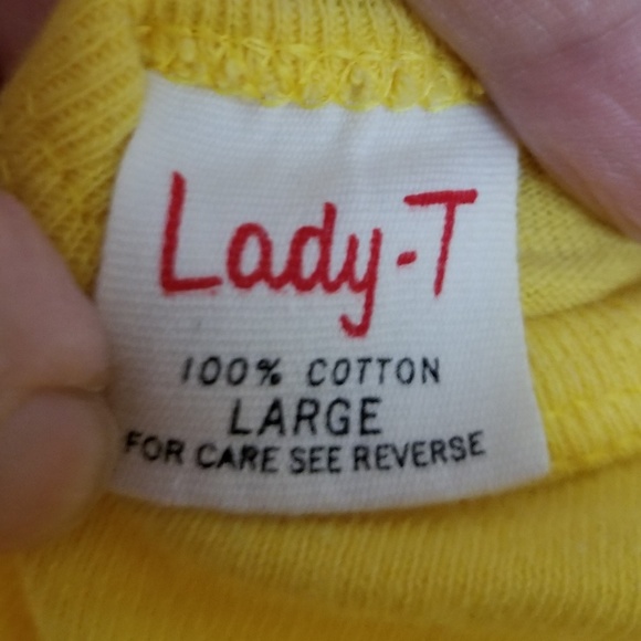 Vintage Lady T graphic frog yellow shirt large - Picture 7 of 9